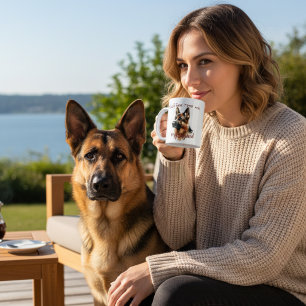 Pet Watercolor Shepard Personalise Coffee Mug