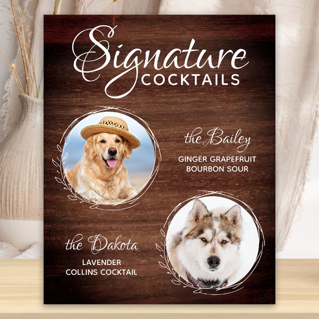 Pet Wedding Dog Bar Signature Cocktails Drink Poster (Creator Uploaded)