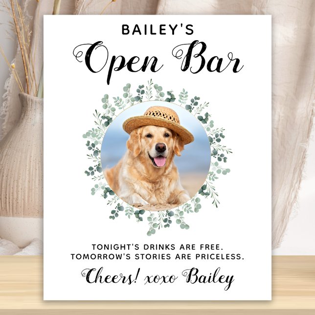 Pet Wedding Dog Open Bar Cocktail Drinks Poster (Creator Uploaded)