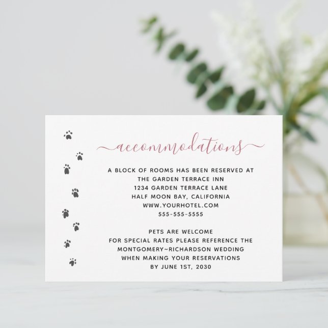 Pet Wedding Humans Getting Married Accommodations Enclosure Card (Standing Front)