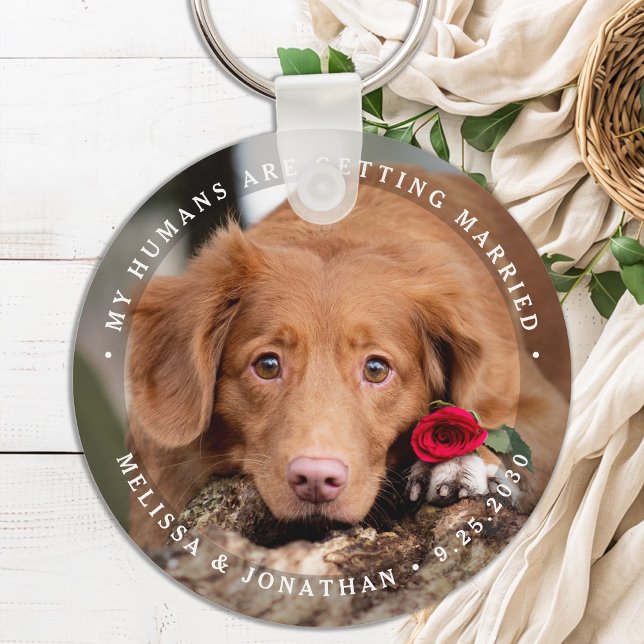 Pet Wedding Personalised Dog Photo Engagement Key Ring (Creator Uploaded)