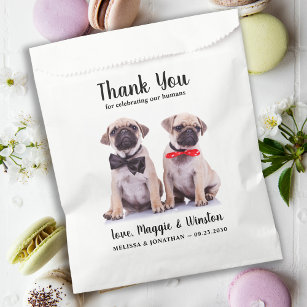 Pet Wedding Thank You Personalised Photo Dog  Favour Bags