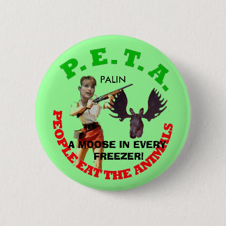 PETA, grey circle, young gun white... - Customised 6 Cm Round Badge