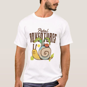 Petal Adventures Cute Snail Cartoon T-Shirt