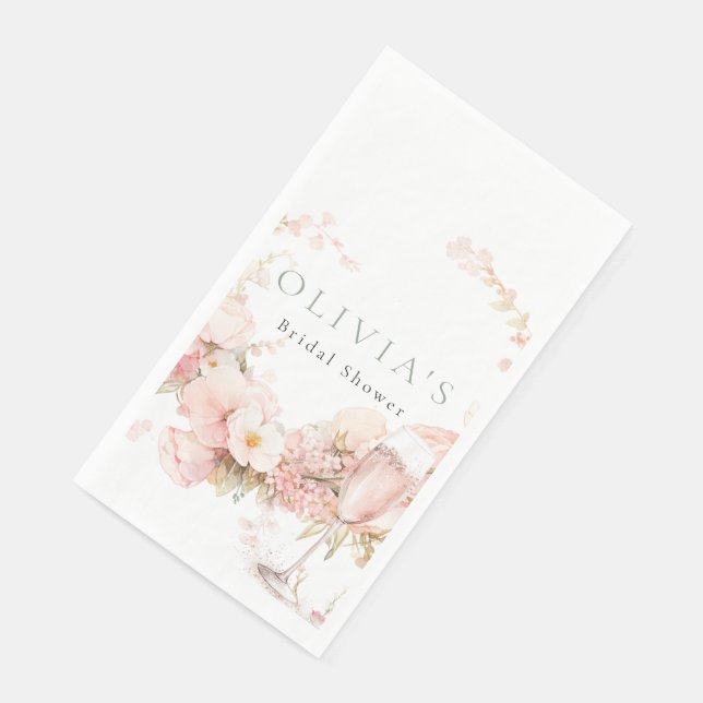 Petal and Prosecco Wedding Napkin (Corner)