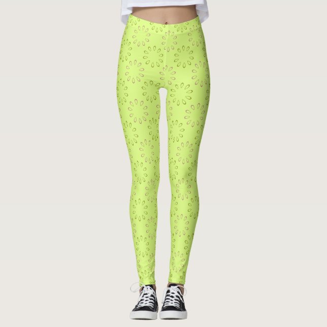 Petal Circle Pattern Leggings (Front)