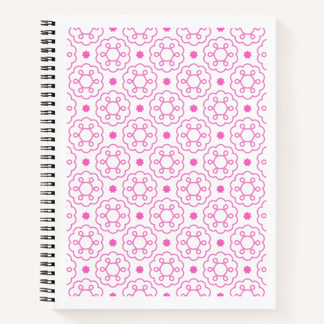 "Petal Harmony" Geometric Floral Stationery Notebook (Front)