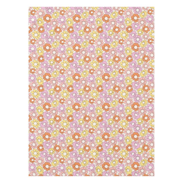 Petal Jubilee Soft Retro Citrus Tablecloth (Front)