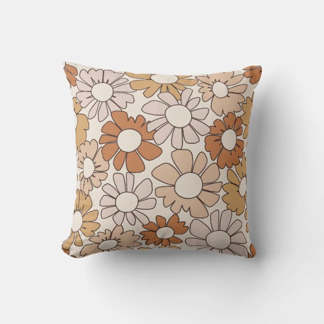 Petal Jubilee Warm Earth Boho Cushion (Front)