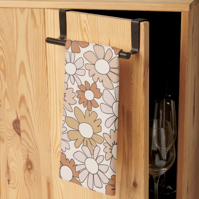 Petal Jubilee Warm Earth Boho Tea Towel (Thirds Fold)