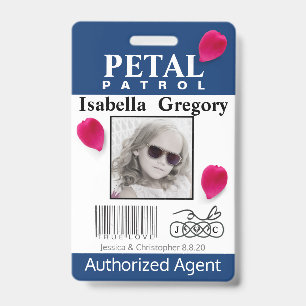 Petal Patrol Flower Girl Badge ID Badge