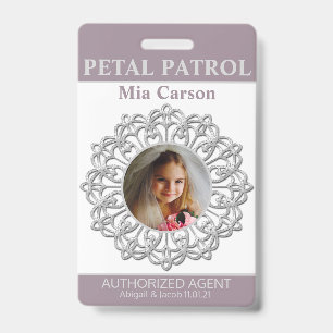 Petal Patrol Flower Girl Badge ID Badge