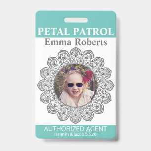 Petal Patrol Flower Girl Badge ID Badge