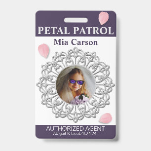Petal Patrol Flower Girl Badge ID Badge