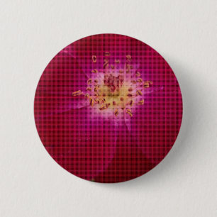 Petal Perfection: Chequered Rose Petal Pattern Art 6 Cm Round Badge