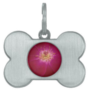 Petal Perfection: Chequered Rose Petal Pattern Art Pet Tag