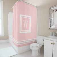 Petal Pink and White Classic Square Monogram