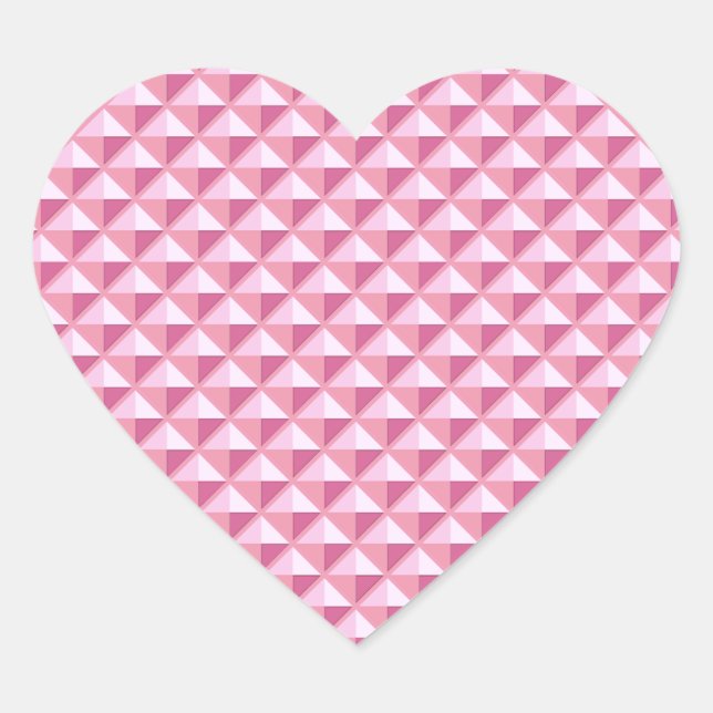 Petal pink, enamel look, studded grid heart sticker (Front)