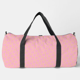 Petal Pop – Pink & Gold Seamless Geometric Pattern Duffle Bag