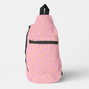 Petal Pop – Pink & Gold Seamless Geometric Pattern Sling Bag