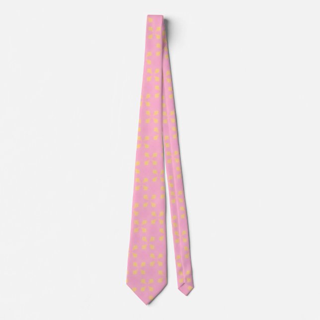 Petal Pop – Pink & Gold Seamless Geometric Pattern Tie (Front)