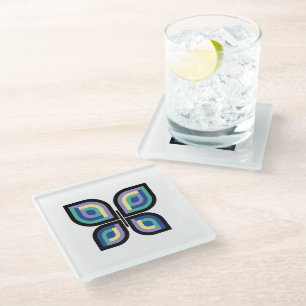 Petal Prism Butterfly Glass Coaster