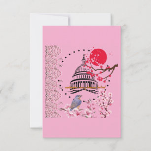 Petal rain celebration light pink thank you card