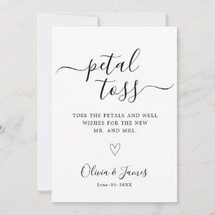 Petal Toss Sign Template Minimalist Petal Send Off