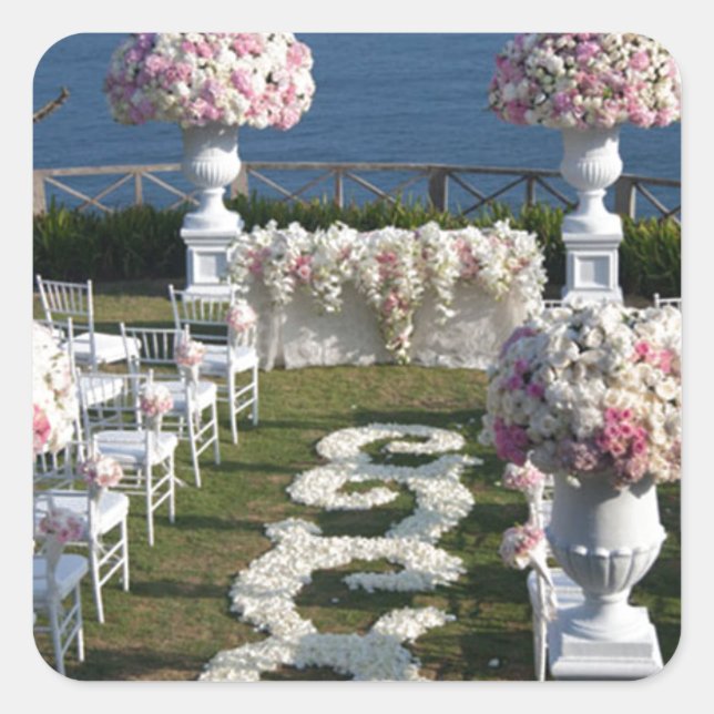 Petal-Wedding-Aisle-Runners-20 Square Sticker (Front)