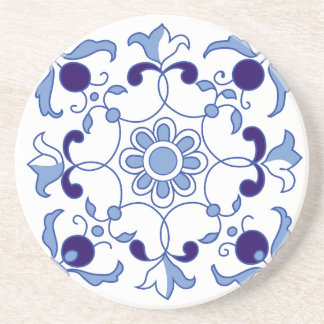 Petal Whimsy Blue Tones Coaster