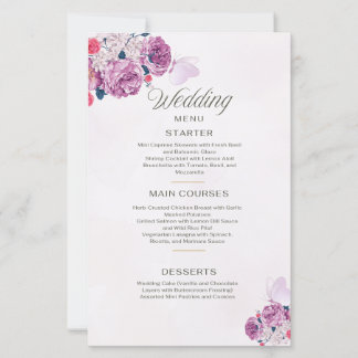 Petal Whispers Wedding Menu
