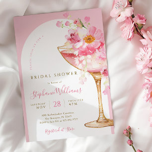 Petals and Prosecco Arch Bridal Shower Invitation