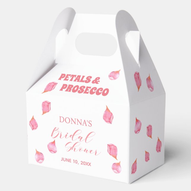 Petals and Prosecco Blush Bridal Shower Favour Box (Front)