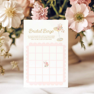 Petals and Prosecco Bridal Bingo Game Card