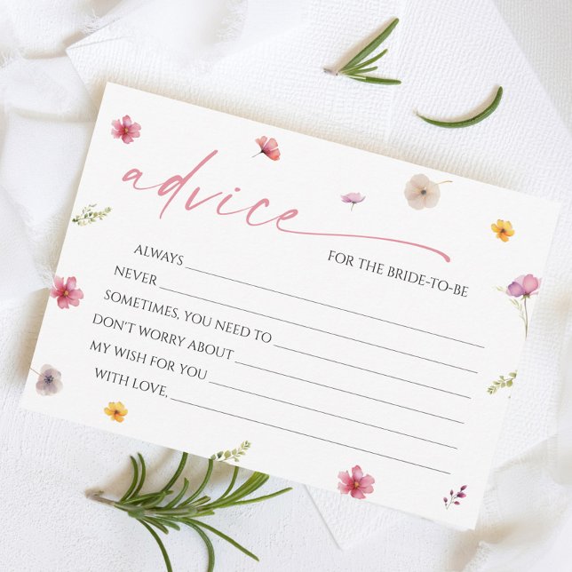 Petals and Prosecco Bridal Shower Advice Card (Creator Uploaded)