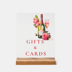 Petals and prosecco Bridal Shower gifts & Cards  Acrylic Sign