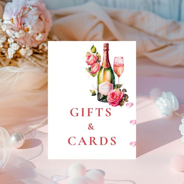 Petals and prosecco Bridal Shower gifts & Cards  Pedestal Sign (Creator Uploaded)