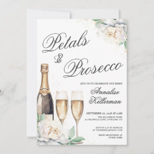 Petals And Prosecco Bridal Shower Invitation