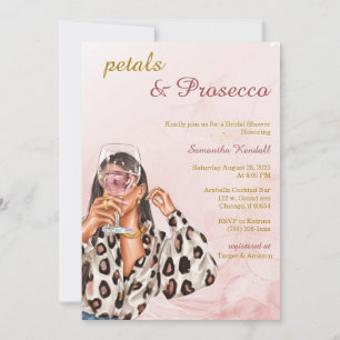 Petals and Prosecco Bridal Shower Invitation
