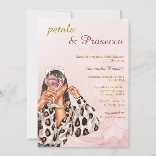 Petals and Prosecco Bridal Shower Invitation (Front)