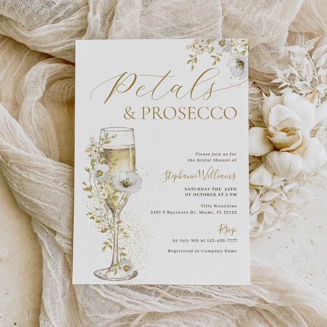 Petals and Prosecco Bridal Shower Invitation (Creator Uploaded)