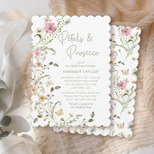 Petals and Prosecco Bridal Shower Invitation