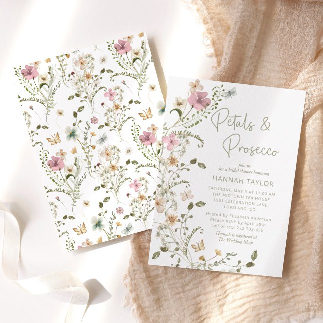 Petals and Prosecco Bridal Shower Invitation (Creator Uploaded)