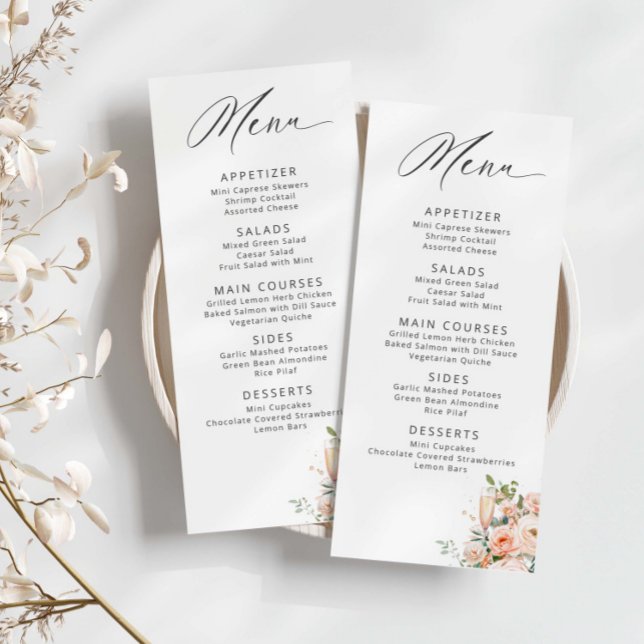 Petals And Prosecco Bridal Shower Menu (Creator Uploaded)