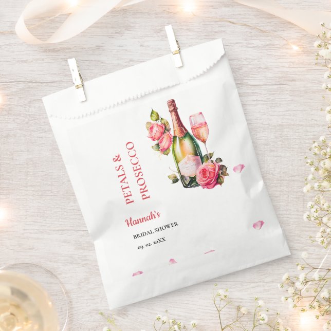 Petals And Prosecco Bridal Shower Party Favour Bags (Clipped)