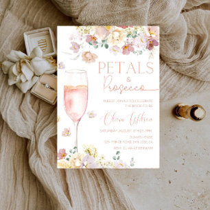 Petals and Prosecco Bridal Shower Party Invitation