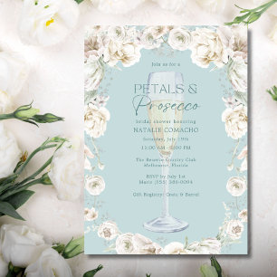 Petals and Prosecco Bridal Shower Party Invitation