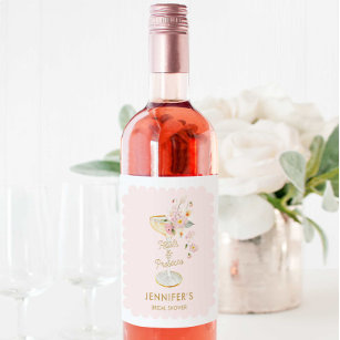 Petals and Prosecco Bridal Shower Personalised Wine Label