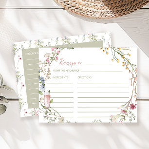 Petals and Prosecco Bridal Shower Recipe Card