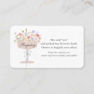 Petals and Prosecco Bridal Shower Registry Enclosure Card